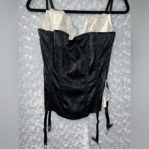 Fredericks of Hollywood Lace Bustier Corset - Black and White Size 34